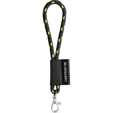 SET Lanyard NAUTIC Short (Ø 7 mm) Set mit 9 mm Schnappkarabiner, Schwarz/Gelb