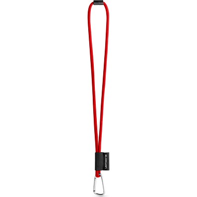 SET Lanyard TUBE Long (Ø 7 mm) mit 55 mm D-förmigem Karabiner und Ø 7 mm Sicherheitsverschluss, 302 - Rot