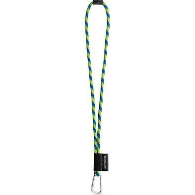 SET Lanyard TUBE Long (Ø 7 mm) mit 55 mm D-förmigem Karabiner und Ø 7 mm Sicherheitsverschluss, Gelb Hexachrome/Königsblau