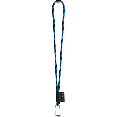 SET Lanyard TUBE Long (Ø 7 mm) mit 55 mm D-förmigem Karabiner und Ø 7 mm Sicherheitsverschluss, Schwarz/Königsblau