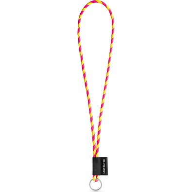 SET Lanyard TUBE Long (Ø 7 mm) mit Ring Ø 32 mm, Gelb Hexachrome/Rosa Hexachrome