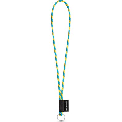 SET Lanyard TUBE Long (Ø 7 mm) mit Ring Ø 32 mm, Gelb/Hellblau