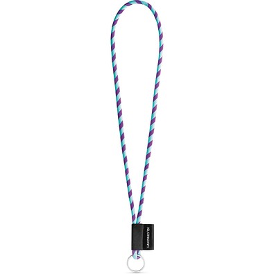SET Lanyard TUBE Long (Ø 7 mm) mit Ring Ø 32 mm, Lila/Hellblau