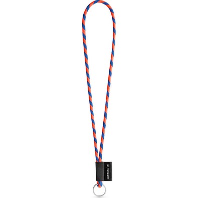 SET Lanyard TUBE Long (Ø 7 mm) mit Ring Ø 32 mm, Orange Hexachrome/Königsblau