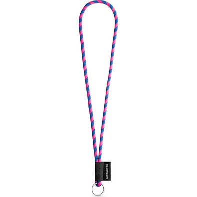 SET Lanyard TUBE Long (Ø 7 mm) mit Ring Ø 32 mm, Rosa Hexachrome/Königsblau