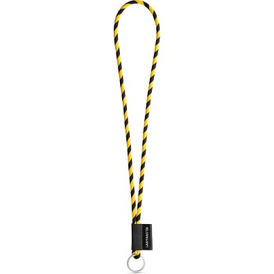 SET Lanyard TUBE Long (Ø 7 mm) mit Ring Ø 32 mm, Schwarz/Gelb