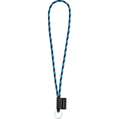 SET Lanyard TUBE Long (Ø 7 mm) mit Ring Ø 32 mm, Schwarz/Königsblau