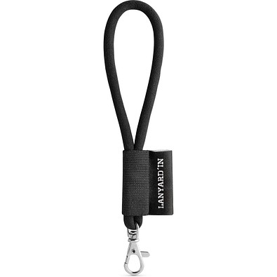 SET Lanyard TUBE Short (Ø 7 mm) mit 9 mm Schnapperkarabiner, 300 - Schwarz
