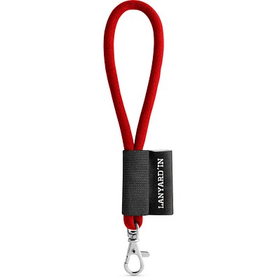 SET Lanyard TUBE Short (Ø 7 mm) mit 9 mm Schnapperkarabiner, 302 - Rot