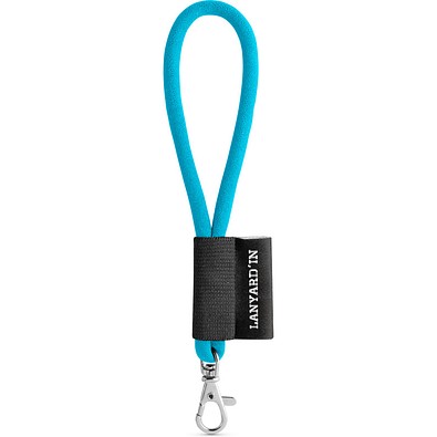 SET Lanyard TUBE Short (Ø 7 mm) mit 9 mm Schnapperkarabiner, 304 - Hellblau