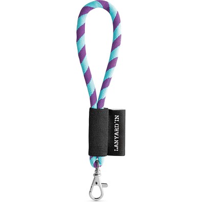 SET Lanyard TUBE Short (Ø 7 mm) mit 9 mm Schnapperkarabiner, Lila/Hellblau