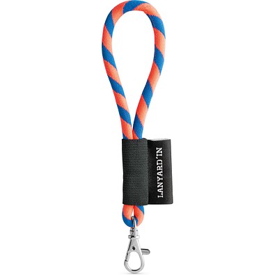 SET Lanyard TUBE Short (Ø 7 mm) mit 9 mm Schnapperkarabiner, Orange Hexachrome/Königsblau
