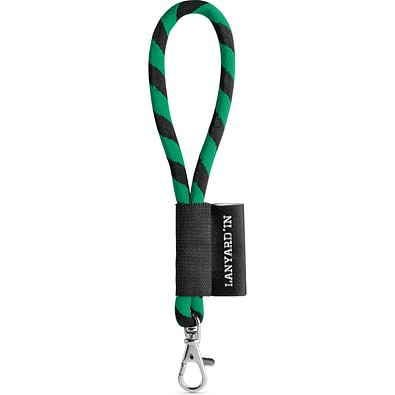 SET Lanyard TUBE Short (Ø 7 mm) mit 9 mm Schnapperkarabiner, Schwarz/Grün