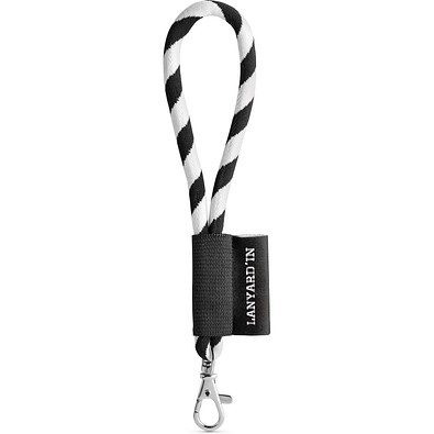 SET Lanyard TUBE Short (Ø 7 mm) mit 9 mm Schnapperkarabiner, Schwarz/Weiß