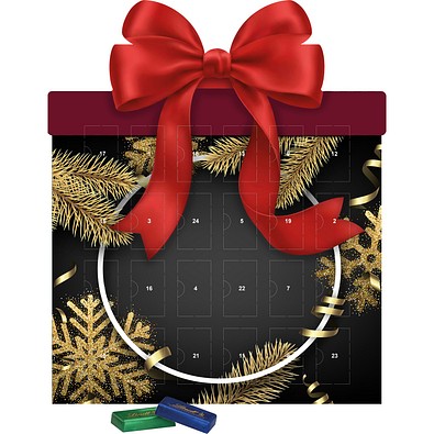 Shape Adventskalender Geschenk, Lindt Schokotäfelchen, Edle Weihnacht