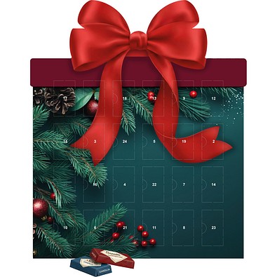 Shape Adventskalender Geschenk, Sarotti Schokoladen-Täfelchen, Edle Tannenzweige