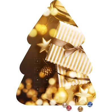 Shape Adventskalender Tannenbaum, Lindt LINDOR Minikugeln, Gold-Paket