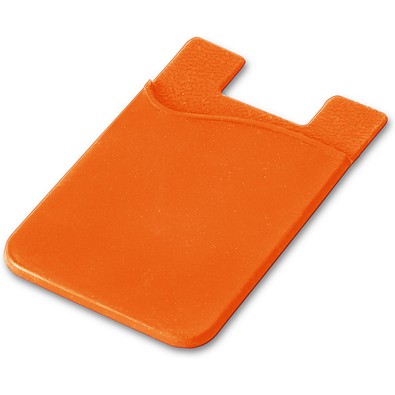 SHELLEY. Smartphone-Kartenhalter aus Silikon, Orange