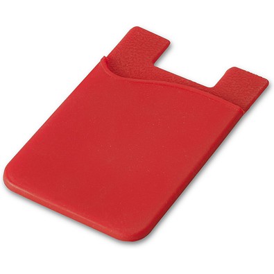 SHELLEY. Smartphone-Kartenhalter aus Silikon, Rot
