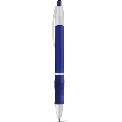SLIM BK. Kugelschreiber aus ABS mit Gummigriff, Blau