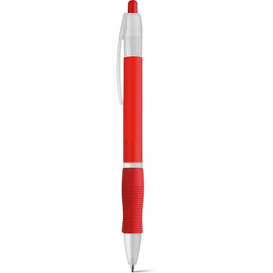 SLIM BK. Kugelschreiber aus ABS mit Gummigriff, Rot