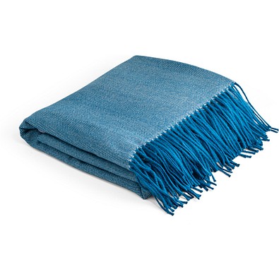 SMOOTH. Decke aus 100% Acryl mit einem Band für Personalisierungskarte (270 g/m²), Blau