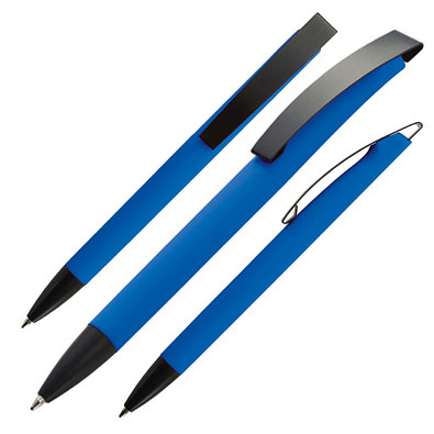 Softtouch-Drehkugelschreiber Winnipeg, blaue Mine, blau