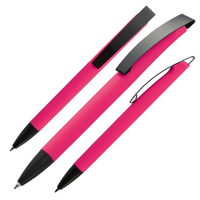 Softtouch-Drehkugelschreiber Winnipeg, blaue Mine, pink
