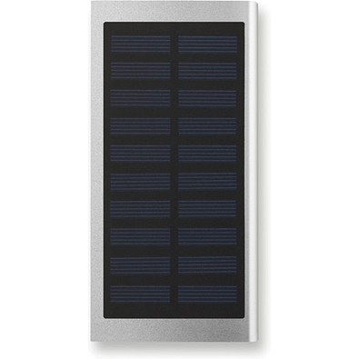 Solar Powerbank 8000 mAh, Mattsilber
