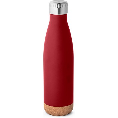 SOLBERG. Thermosflasche aus Edelstahl und Korkboden, 560 ml, Burgunder