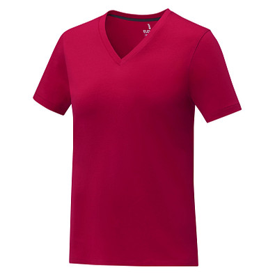 Somoto T-Shirt mit V-Ausschnitt für Damen, rot, L
