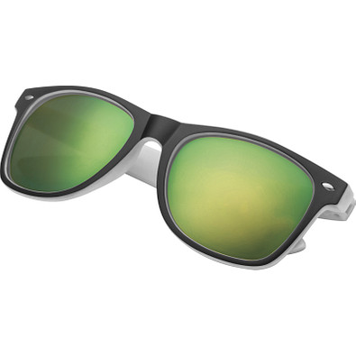 Sonnenbrille aus Kunststoff mit verspiegelten Gläsern, UV 400 Schutz, weiss