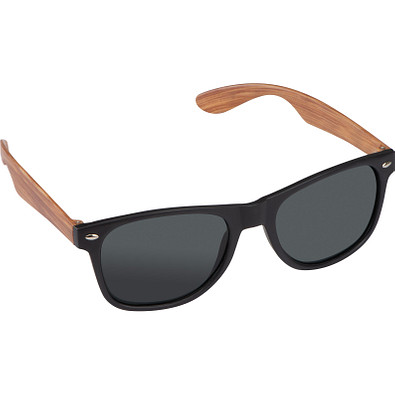 Sonnenbrille mit Bügeln in Bambusoptik, UV 400 Schutz, beige