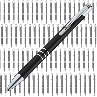 Spar-Preis 100 Teile, Metall-Kugeschreiber Minsk, inkl. Gravur, schwarz