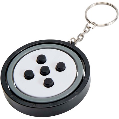 Spinx Gyroskop Fidget Schlüsselanhänger aus recyceltem Kunststoff, schwarz