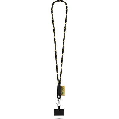 STAFFORD. SET Lanyard NAUTIC Long (Ø 7 mm) mit 9 mm Schnappkarabiner und Handyhalterung, Schwarz/Gelb