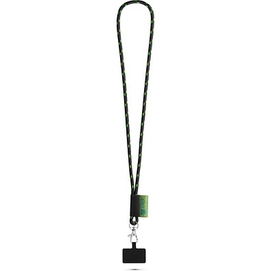 STAFFORD. SET Lanyard NAUTIC Long (Ø 7 mm) mit 9 mm Schnappkarabiner und Handyhalterung, Schwarz/Grün