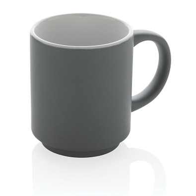 Stapelbare Keramiktasse, grau