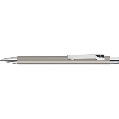 uma® Metall-Kugelschreiber Straight SI, blaue Mine, Edelstahl