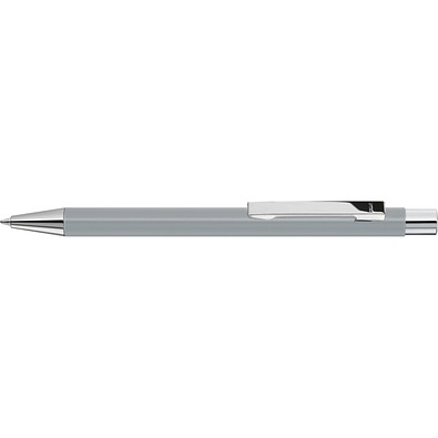 uma® Metall-Kugelschreiber Straight SI, blaue Mine, hellgrau
