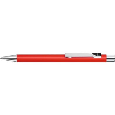 uma® Metall-Kugelschreiber Straight SI, blaue Mine, hellrot