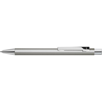 uma® Metall-Kugelschreiber Straight SI, blaue Mine, silber-matt
