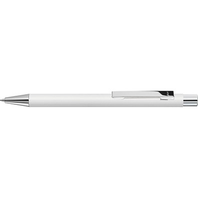 uma® Metall-Kugelschreiber Straight SI, blaue Mine, weiss