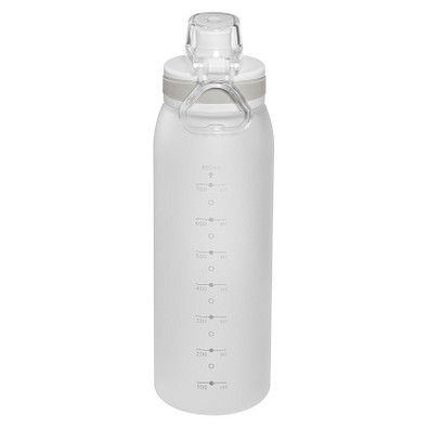 Stylische Tritantrinkflasche mit großen 900ml Inhalt mit Trinkskala und Siebeinsatz