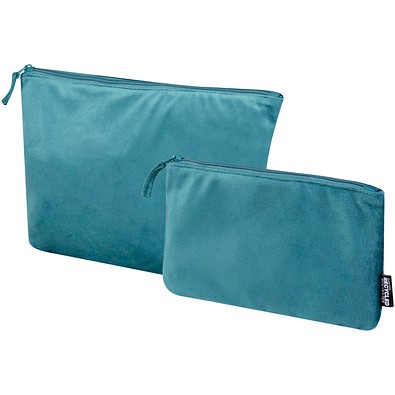 Swift GRS-recyceltes Kulturbeutelset aus Samt, Deep Sea Green
