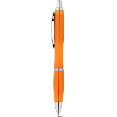SWING rPET. Recyceltes PET (100% rPET)-Kugelschreiber mit Metallclip, Orange