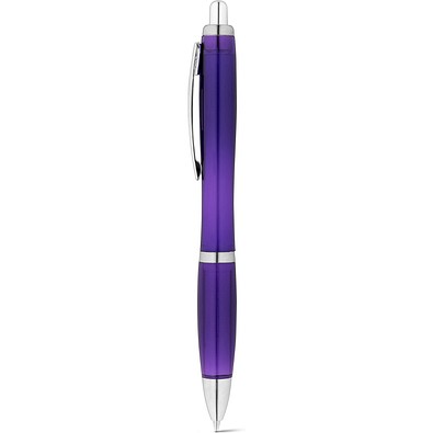 SWING rPET. Recyceltes PET (100% rPET)-Kugelschreiber mit Metallclip, Violett