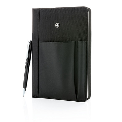 SWISS PEAK® Notizbuch und Stift, schwarz