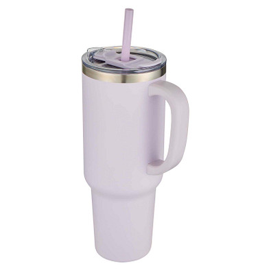 Sydney 1200 ml doppelwandiger RCS-zertifizierter Kupfer-Vakuum Isolierbecher mit Strohhalm, lila