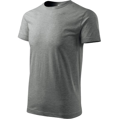 T-Shirt Herren Basic, 2XL, dunkelgrau melliert